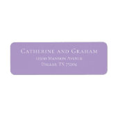 Mooie Lila Paarse witte bruiloft retour adres Etiket (Voorkant)