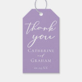 Mooie Lila Paarse witte typografie bruiloft Cadeaulabel (Voorkant)