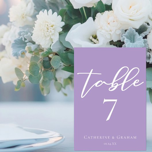 Mooie Lila Paarse witte typografie bruiloft Kaart