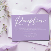 Mooie Lila Paarse witte typografie receptie Informatiekaartje