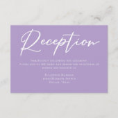 Mooie Lila Paarse witte typografie receptie Informatiekaartje (Voorkant)