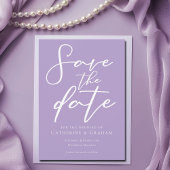 Mooie Lila Paarse witte typografie Save The Date