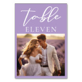 Mooie Lila witte script paar foto bruiloft Kaart (Achterkant)