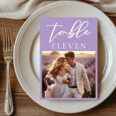 Mooie Lila witte script paar foto bruiloft Kaart