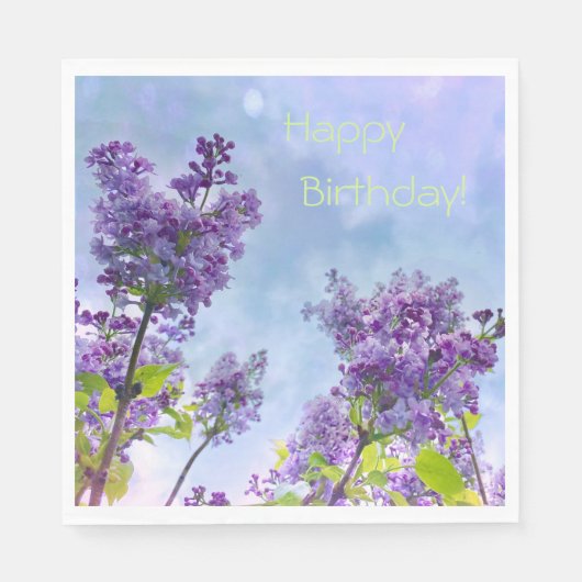 Mooie Lilacs Happy Birthday Servet (Voorkant)