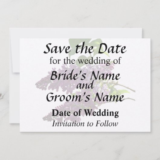 Mooie Lilacs Save The Date (Voorkant)