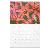 Mooie lileubuien florale afdruk kalender (Feb 2027)