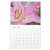 Mooie lileubuien florale afdruk kalender (Jan 2027)