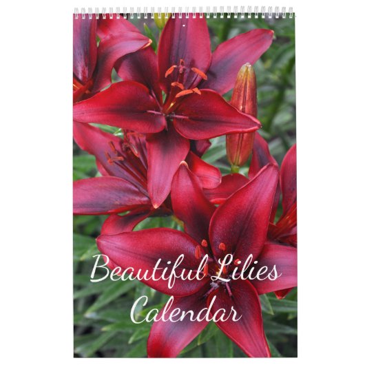 Mooie lileubuien florale afdruk kalender (Hoes)
