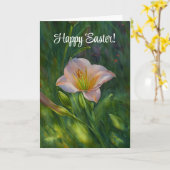 Mooie Lily Bloem Kunst Pasen Kaart (Gele Bloem)