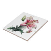 Mooie Lily  Botanische Keramische Tegel Tegeltje (Zijkant)