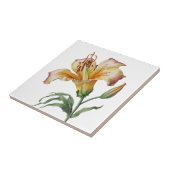 Mooie Lily  Botanische Keramische Tegel Tegeltje (Zijkant)