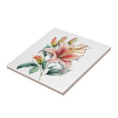 Mooie Lily  Botanische Keramische Tegel Tegeltje (Zijkant)