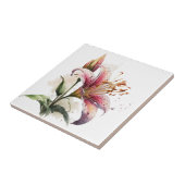Mooie Lily  Botanische Keramische Tegel Tegeltje (Zijkant)