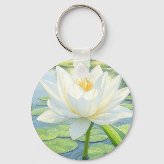Mooie Lily Flower Keyring Sleutelhanger (Voorkant)