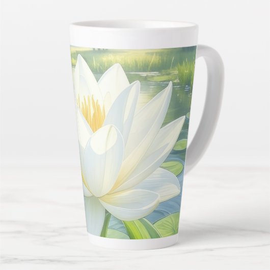 Mooie Lily Flower Latte Mok (Rechterhoek)
