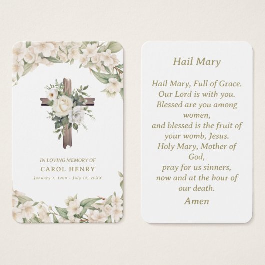Mooie Lily Katholieke Heil Maria Gebed Kaart (Voorkant /achterkant)