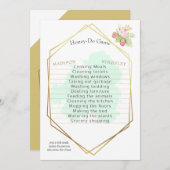 Mooie Lime Green 💚 Boho Honey-Do Game Kaart (Voorkant / Achterkant)