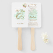 Mooie Lime Green 💚 Botanic Boho Wedding Handwaaier (Voorkant en achterkant)