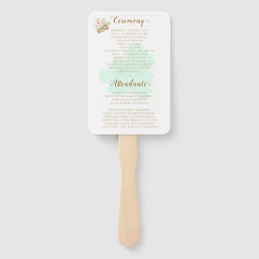 Mooie Lime Green 💚 Botanic Boho Wedding Handwaaier (Achterkant)