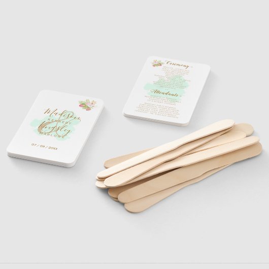 Mooie Lime Green 💚 Botanic Boho Wedding Handwaaier (Niet-gemonteerd)