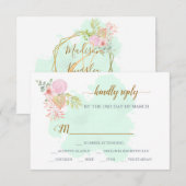 Mooie Lime Green 💚 Botanische Boho bruiloft RSVP Kaartje (Voorkant / Achterkant)