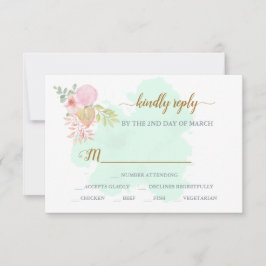 Mooie Lime Green 💚 Botanische Boho bruiloft RSVP Kaartje