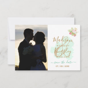 Mooie Lime Green 💚 Botanische Boho bruiloft Save The Date