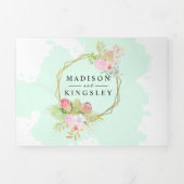 Mooie Lime Green 💚Elegante Boho bruiloft Drieluik Uitnodiging (Cover)