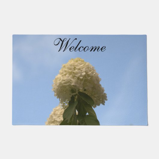 Mooie Lime Hortensia Blauwe Lucht Vloermatten Deurmat (Voorkant)
