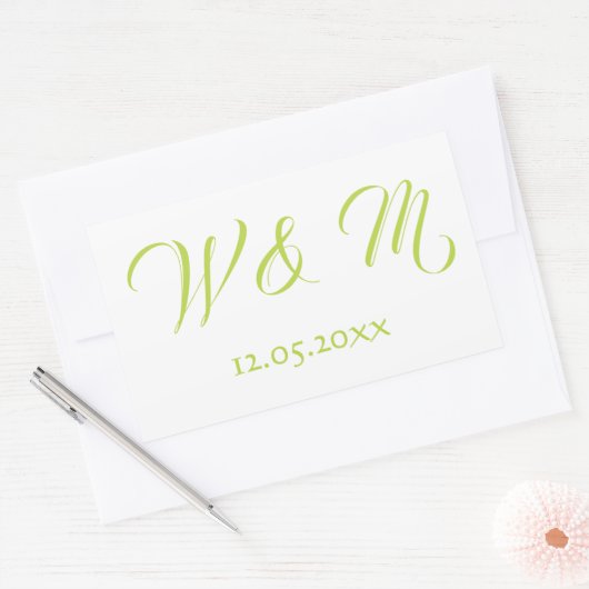 Mooie Limoen en wit Rechthoekige Sticker (Envelop)