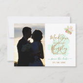 Mooie Limoen Groene 💚 Botanische Boho Bruiloft Save The Date (Voorkant)