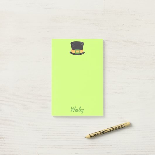 Mooie limoen St. Patrick's Day Post-it® Notes (Op bureau)