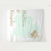 Mooie Limoengroen 💚 Elegante Boho Bruiloft Wandkleed (Voorkant (horizontaal))