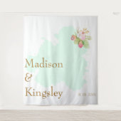 Mooie Limoengroen 💚 Elegante Boho Bruiloft Wandkleed (Voorkant)