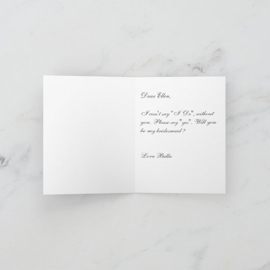 Mooie Linen... ben je mijn Bridesmaid-kaart? (Binnen)