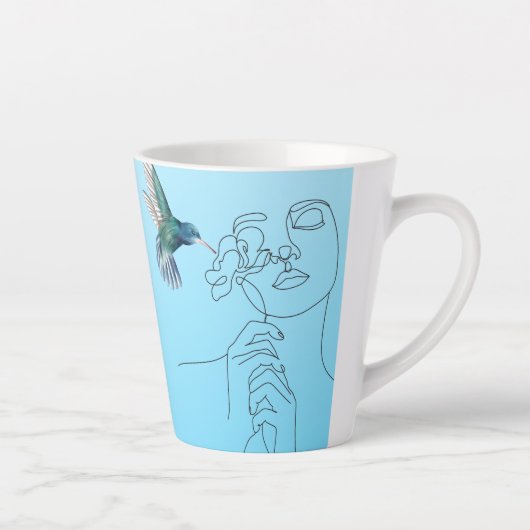 Mooie Lines Hummingbird Latte Mok (Rechts)
