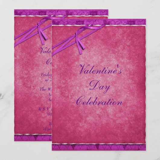 Mooie lint Valentijnsfeest Kaart (Voorkant / Achterkant)