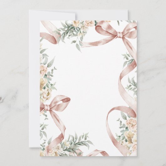 Mooie linten & Bloemen Baby shower Kaart (Achterkant)