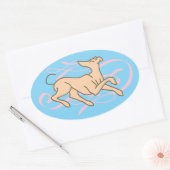 Mooie lintshond ovale sticker (Envelop)