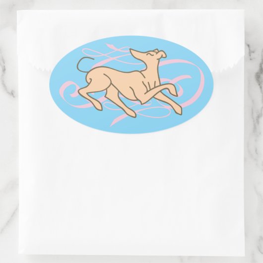 Mooie lintshond ovale sticker (Tas)