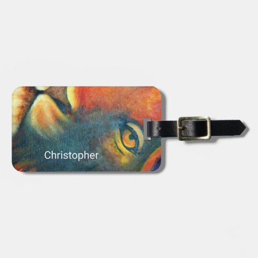 Mooie Lion Head Portret Regal en Proud Bagagelabel (Voorkant horizontaal)