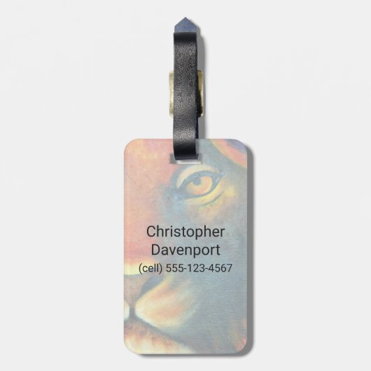 Mooie Lion Head Portret Regal en Proud Bagagelabel (Achterkant verticaal)