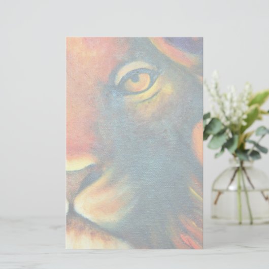 Mooie Lion Head Portret Regal en Proud Briefpapier (Staand voorkant)