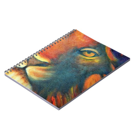 Mooie Lion Head Portret Regal en Proud Notitieboek (Linkerzijde)