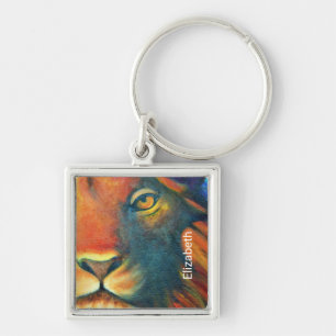 Mooie Lion Head Portret Regal en Proud Sleutelhanger