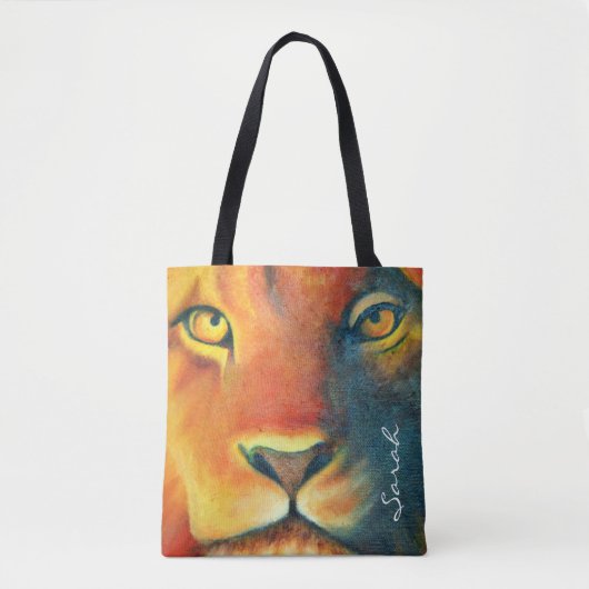 Mooie Lion Head Portret Regal en Proud Tote Bag (Voorkant)