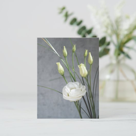 Mooie Lisianthus White Flowers Briefkaart (Staand voorkant)