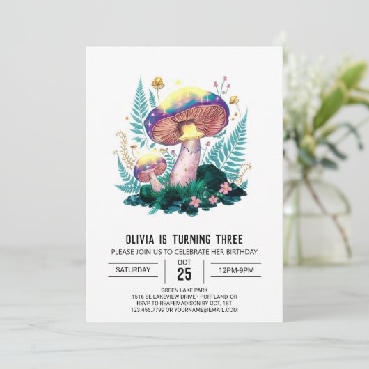 Mooie Little Digital Mushroom Verjaardag Kaart (Staand voorkant)