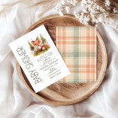 Mooie Little Fox Plaid Babyshower Uitnodiging